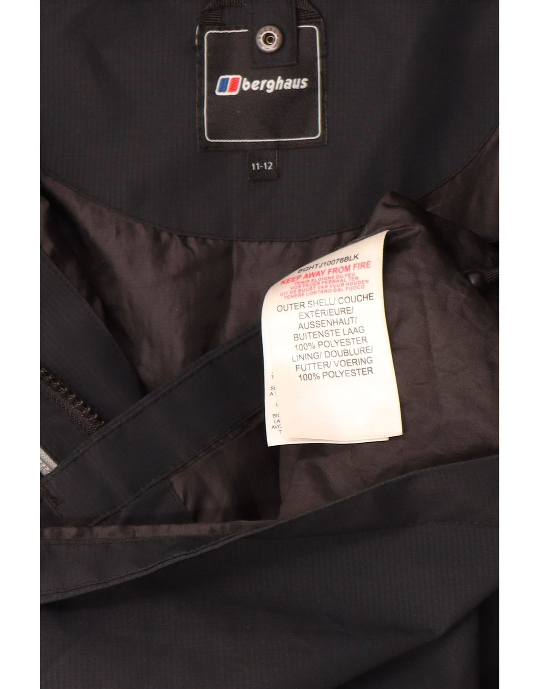 Μπουφάν Berghaus Boys Hooded Windbreaker 11-12 Years Black Polyester