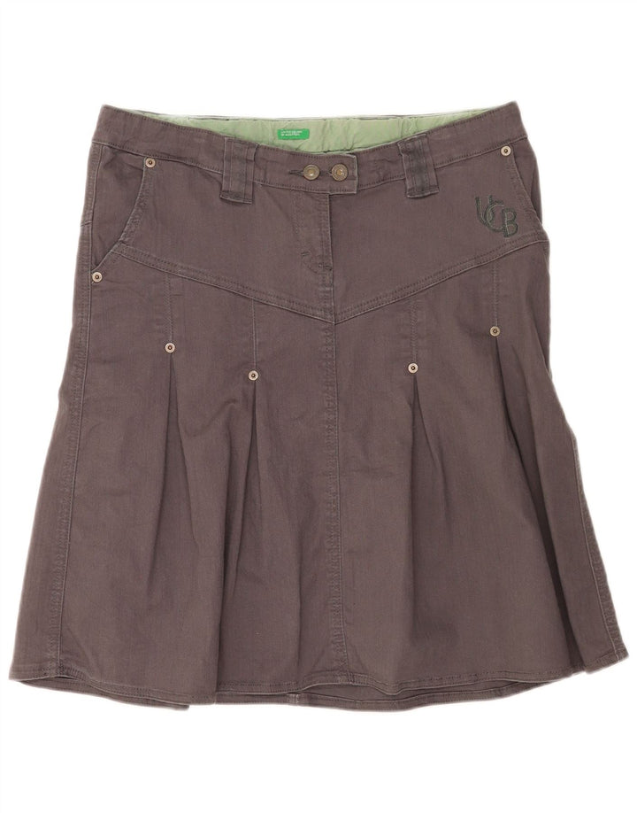 Γυναικεία φούστα Benetton A-Line Μικρή W32 Γκρι βαμβακερή