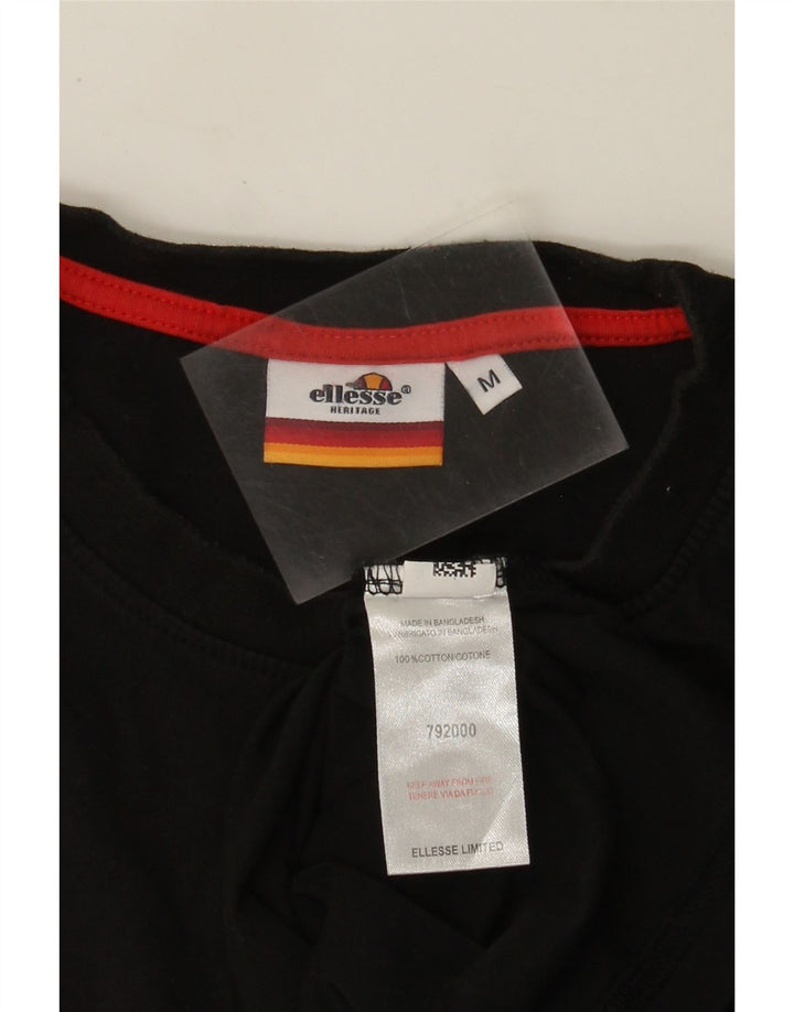 Ανδρικό γραφικό T-Shirt Ellesse Top Μεσαίο μαύρο βαμβακερό