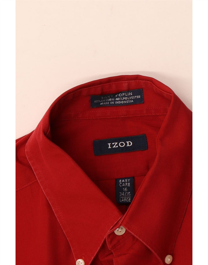 Ανδρικό πουκάμισο Izod Νούμερο 16 μεγάλο κόκκινο βαμβακερό