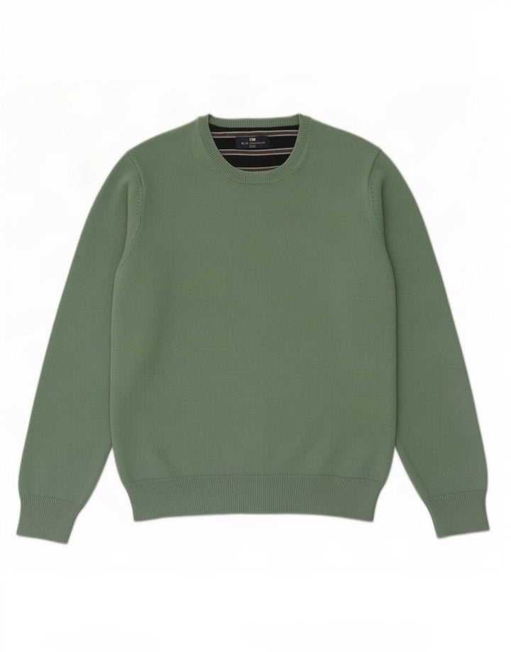 Ανδρικό πουλόβερ Marks & Spencer Blue Harbor Crew Neck Jumper Μεσαίο πράσινο