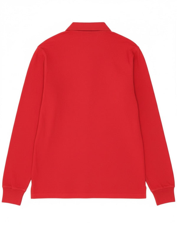 Marina Militare Mens Graphic Long Sleeve Rugby Polo Shirt Small Red Cotton