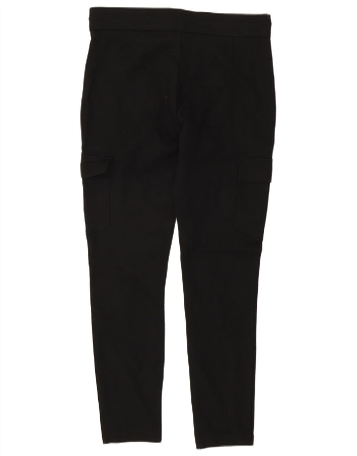 Zara Γυναικείο Slim Παντελόνι Cargo Medium W26 L26 Μαύρο βισκόζη