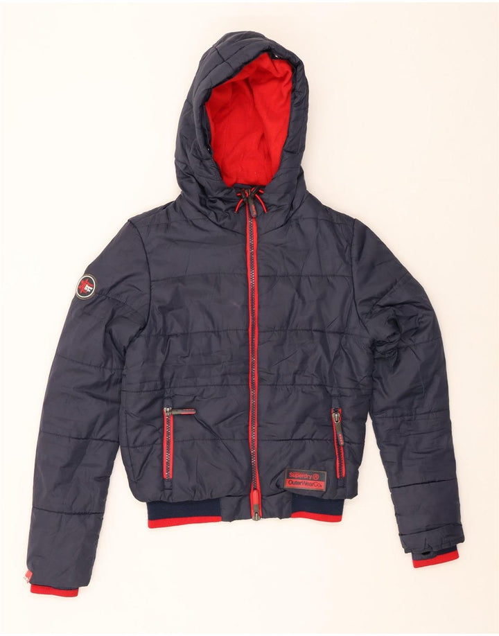 SUPERDRY Ανδρικό μπουφάν με κουκούλα UK 36 Small Navy Blue Polyester