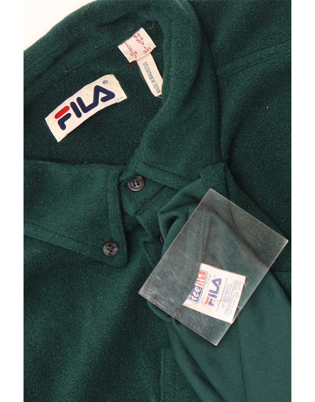 Fila Ανδρικό πουκάμισο Fleece Μεγάλο Πράσινο Πολυεστέρα