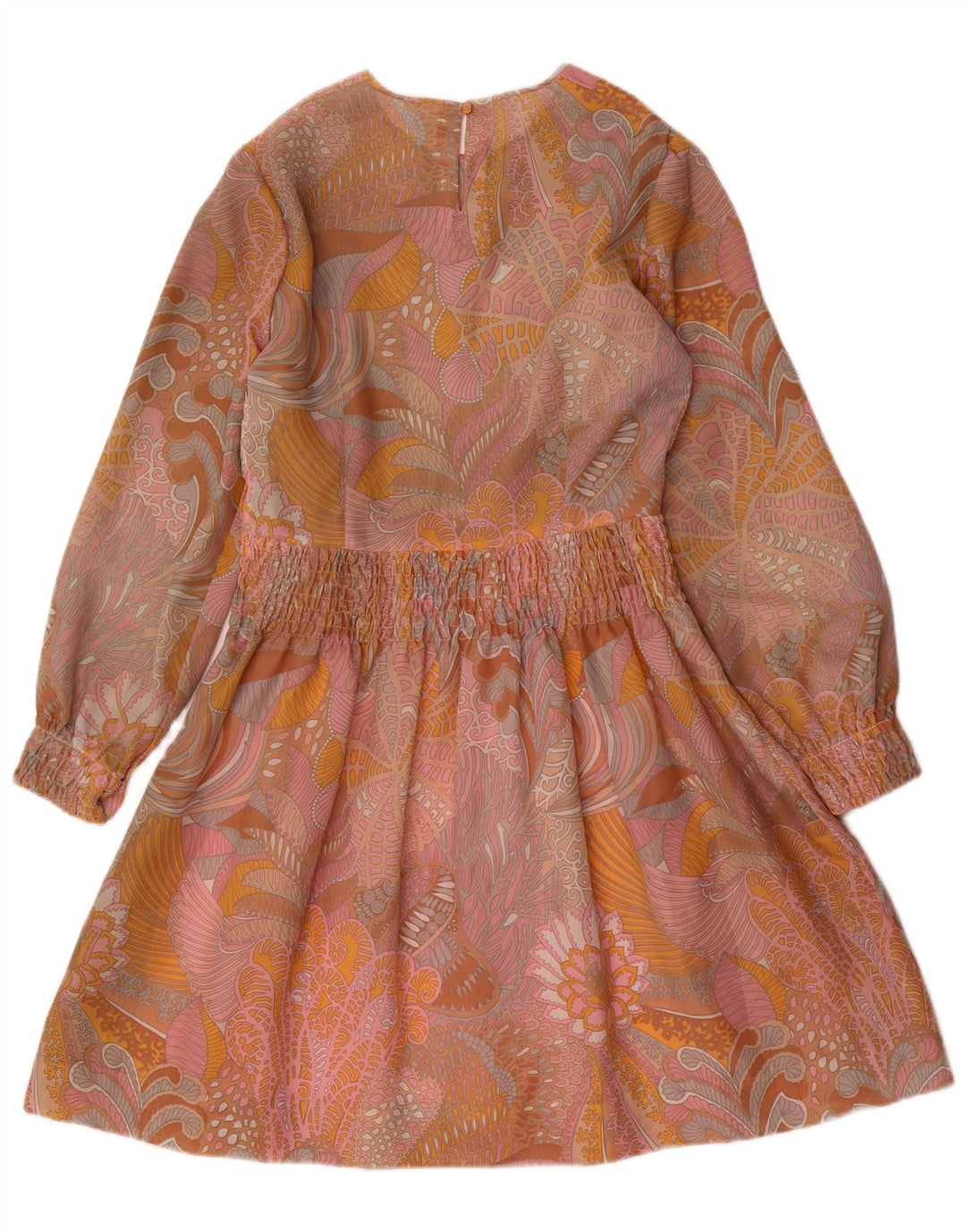 VINTAGE Γυναικείο μακρυμάνικο φόρεμα A-Line UK 12 μεσαίο πολύχρωμο Paisley