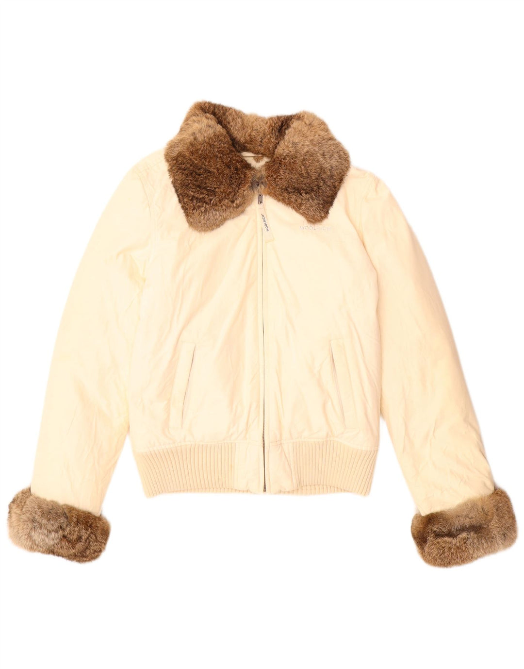 Woolrich Γυναικείο μπουφάν UK 10 Small Beige βαμβακερό