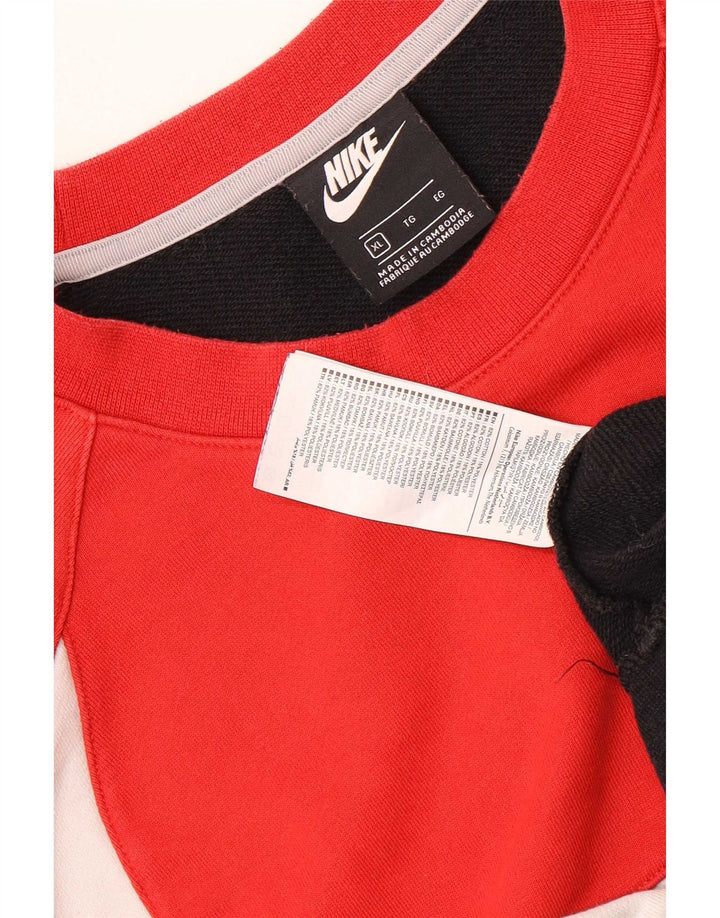 Ανδρικό γραφικό φούτερ Nike Jumper XL Red Colourblock Βαμβακερό