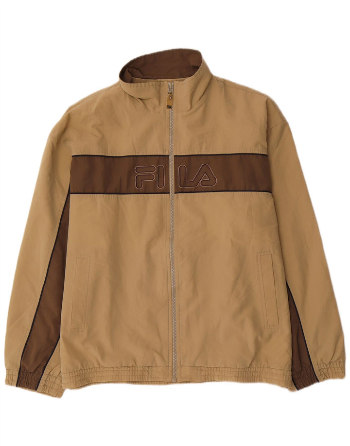 Ανδρική φόρμα γυμναστικής με γραφικά FILA Top Jacket Μεγάλο μπεζ χρώμα