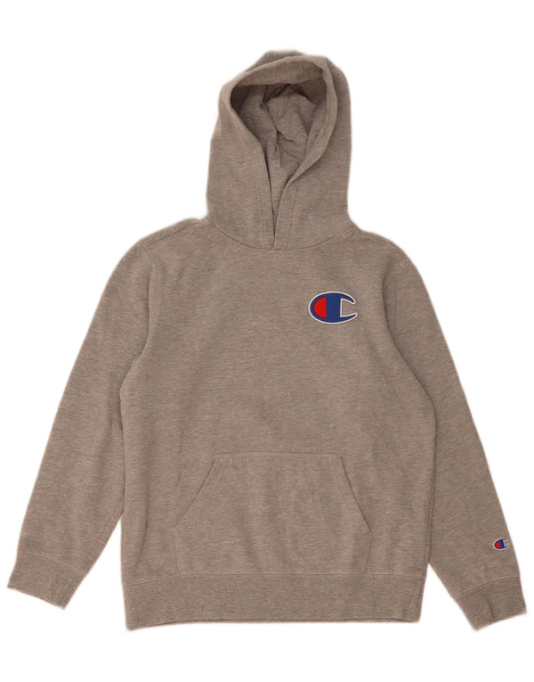 Champion Womens Graphic Hoodie Jumper UK 14 Large Grey