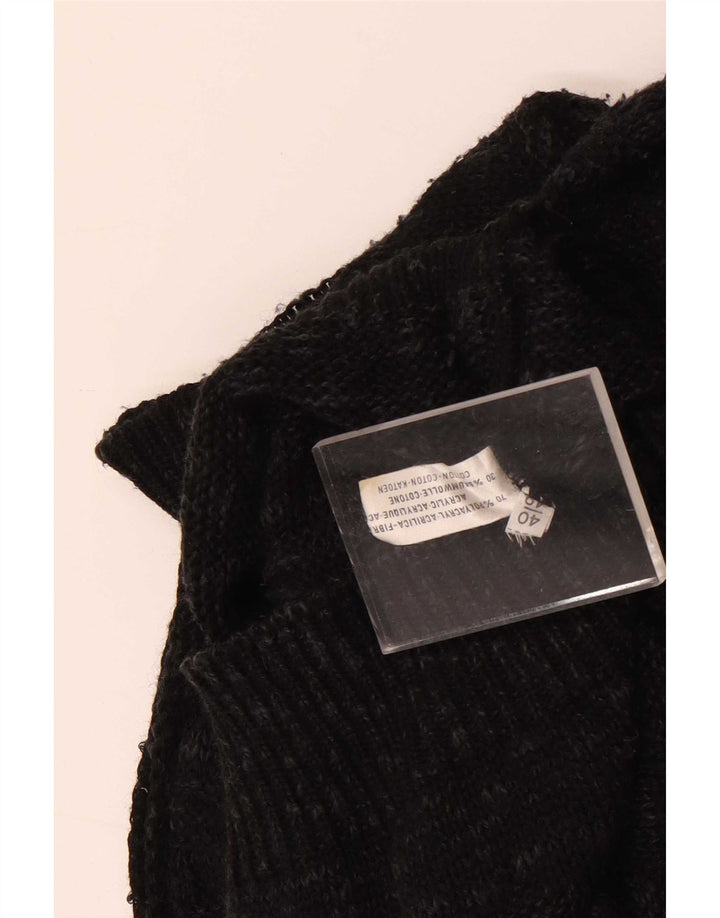 Vintage γυναικείο πουλόβερ με λαιμόκαυστο EU 40 Medium Black Geometric