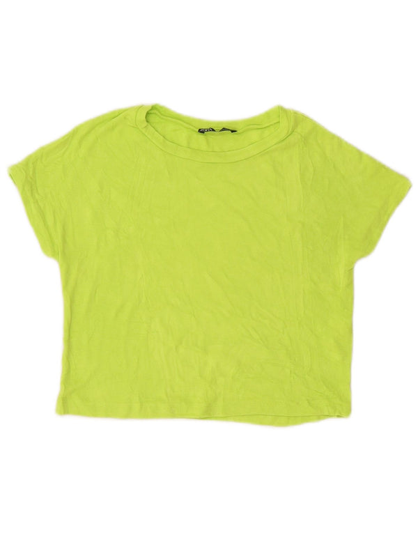 Zara Γυναικείο T-Shirt T-Shirt Top UK 12 Medium Green Viscose