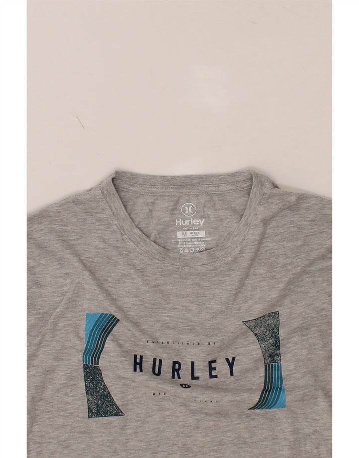 HURLEY Mens Graphic T-Shirt Top Medium Grey Cotton Vintage Hurley and Second-Hand Hurley from Messina Hembry 