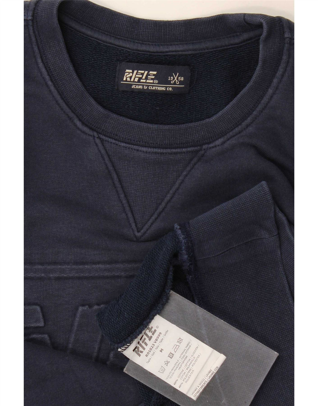 Ανδρικό γραφικό φούτερ Rifle Jumper Medium Navy Blue βαμβακερό