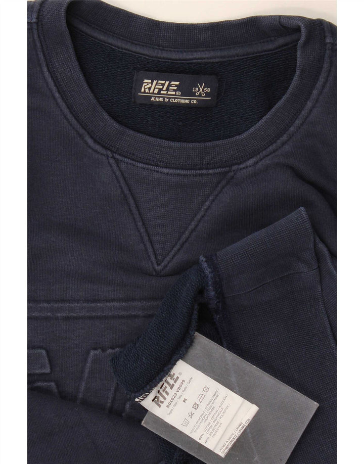 Ανδρικό γραφικό φούτερ Rifle Jumper Medium Navy Blue βαμβακερό