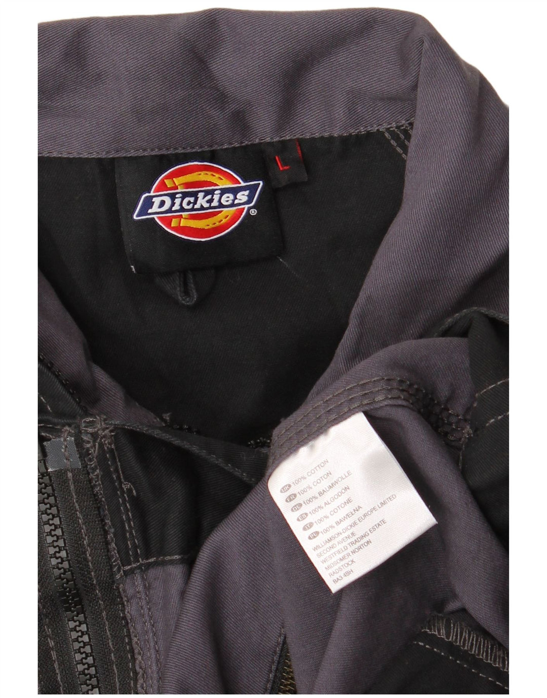Dickies Mens Utility Jacket UK 40 Large Grey Colourblock Cotton