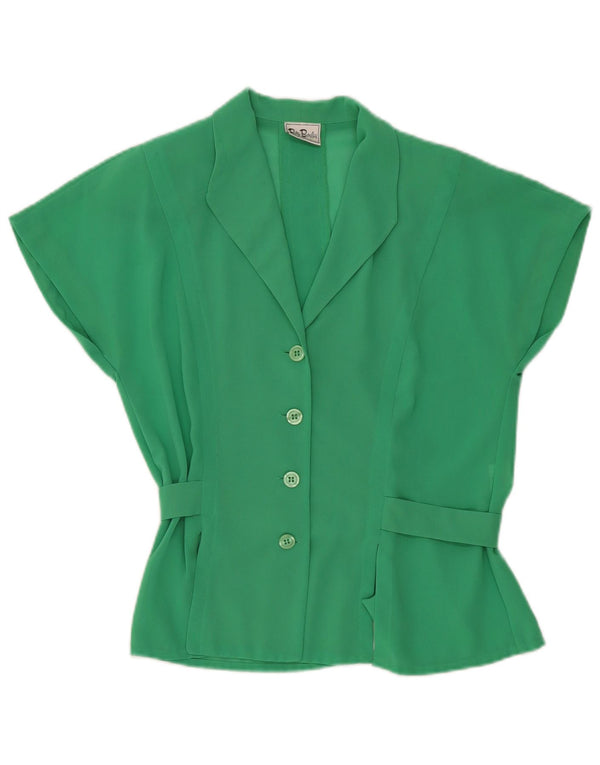Betty Barclay γυναικείο κοντομάνικο πουκάμισο μπλούζα UK 12 μεσαίο πράσινο πολυεστέρας