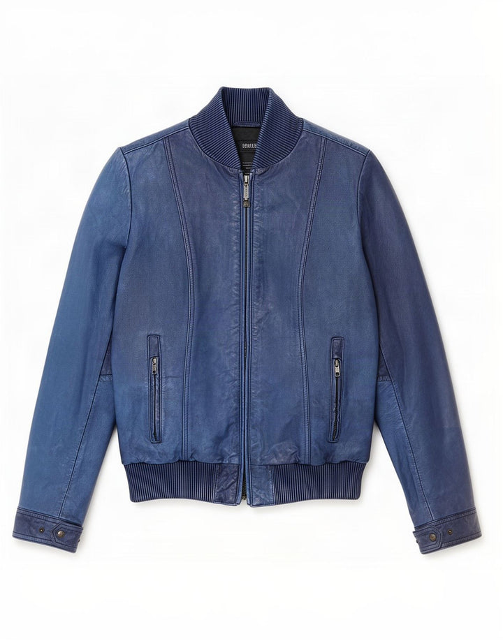 Bomboogie Γυναικείο Δερμάτινο Μπουφάν UK 12 Medium Blue