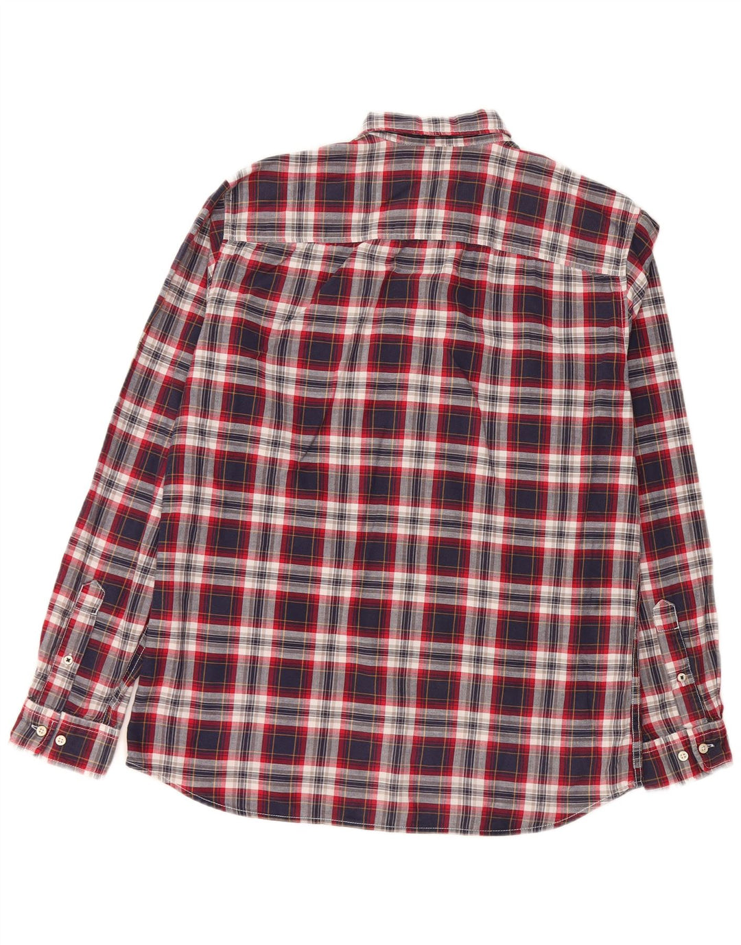 JACK & JONES Ανδρικό πουκάμισο μεσαίο μπλε ναυτικό καρό βαμβακερό