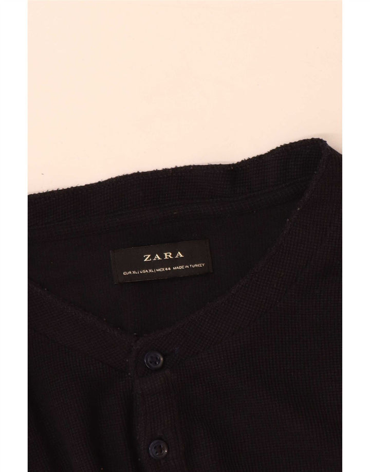 Ανδρικό τοπ Zara μακρυμάνικο XL Navy Blue