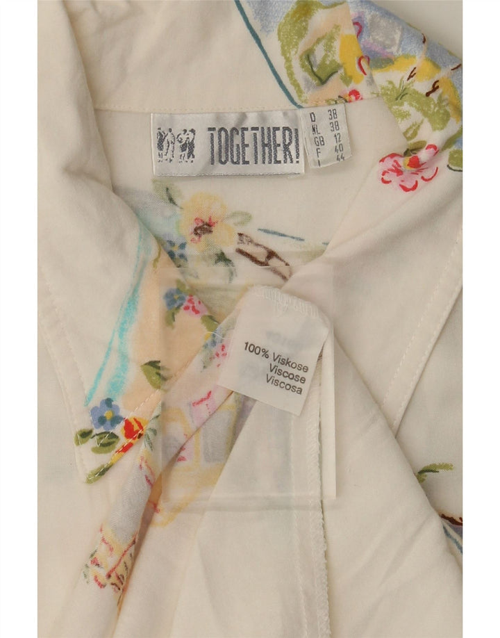 Together Γυναικείο Αμάνικο Maxi Φόρεμα UK 12 Medium White Patchwork