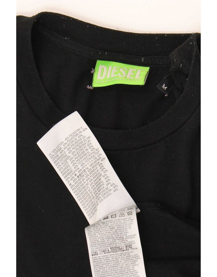 Ανδρικό γραφικό T-Shirt Diesel Top Μεσαίο μαύρο βαμβακερό
