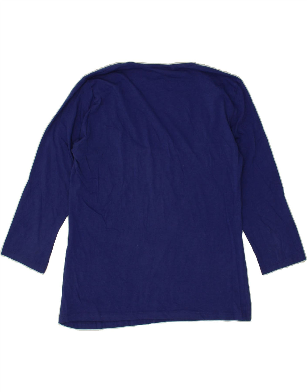 TRUSSARDI Womens Top 3/4 Sleeve UK 14 Large Blue Cotton Vintage Trussardi and Second-Hand Trussardi from Messina Hembry 