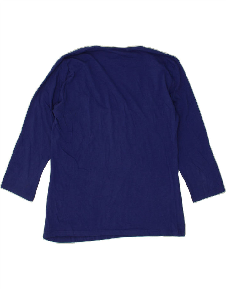 TRUSSARDI Womens Top 3/4 Sleeve UK 14 Large Blue Cotton Vintage Trussardi and Second-Hand Trussardi from Messina Hembry 