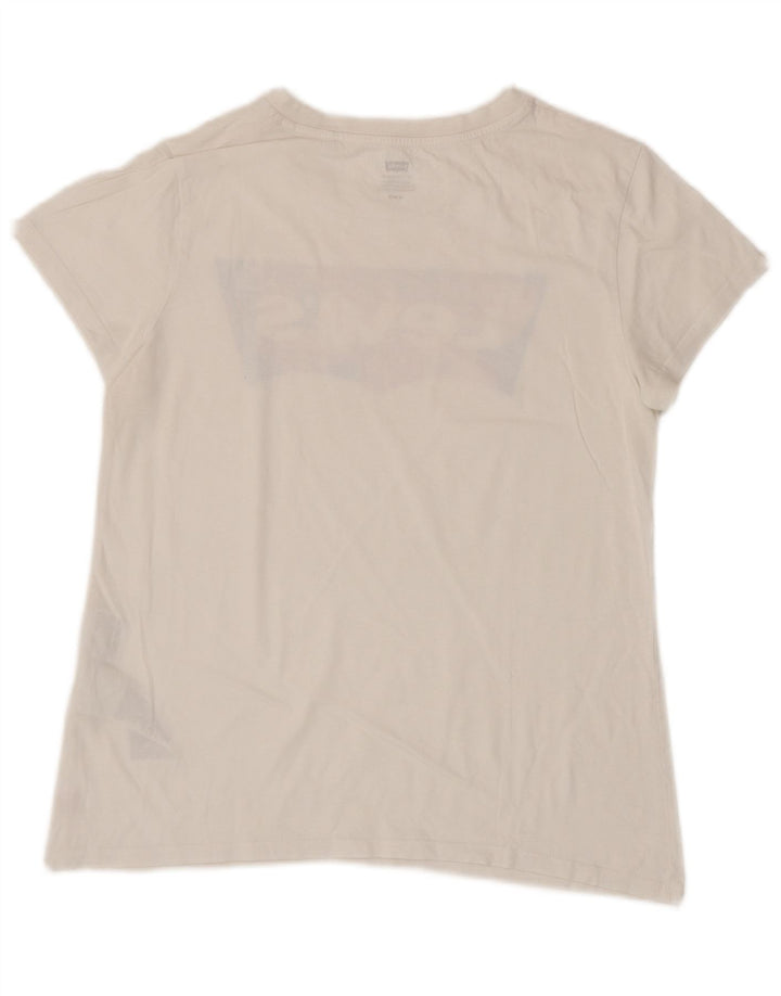Γυναικείο γραφικό μπλουζάκι Levi's Top UK 12 μεσαίο λευκό βαμβακερό
