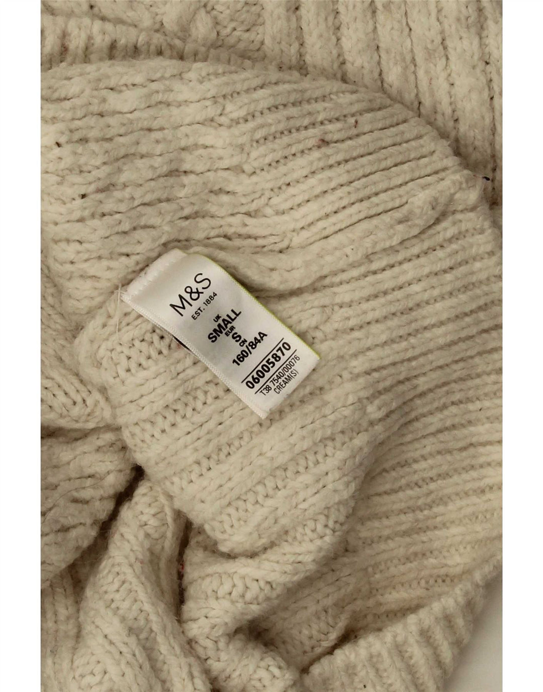 Marks & Spencer Γυναικείο πουλόβερ ζακέτα μεγάλου μεγέθους UK 10 Small Beige Acrylic