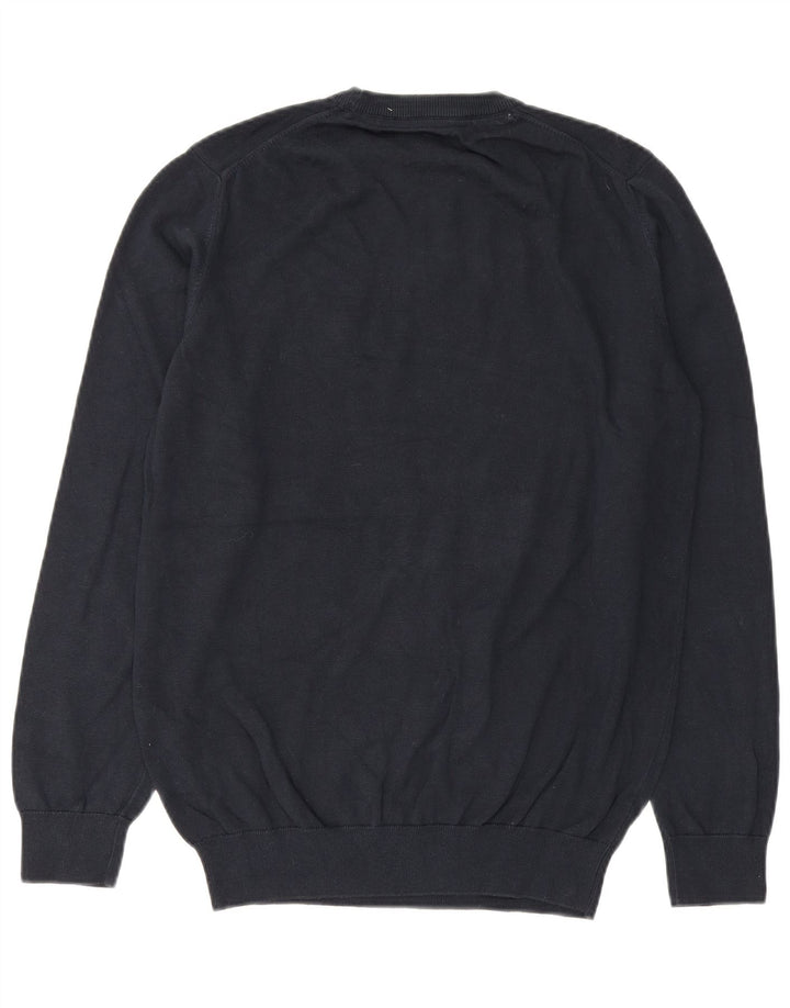Ανδρικό πουλόβερ με λαιμόκοψη Barbour Medium Navy Βαμβακερό