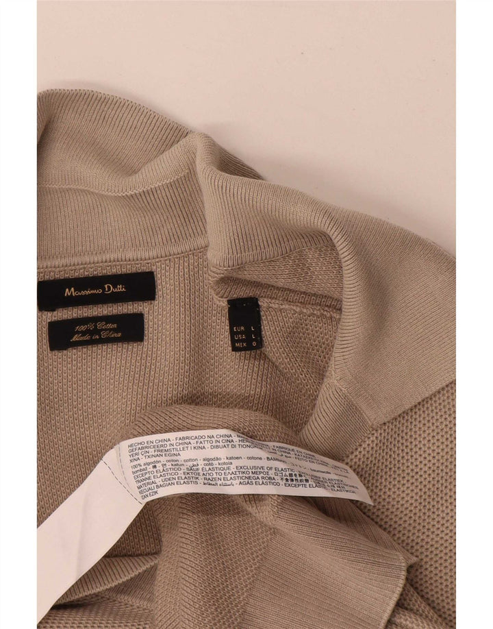 Ανδρικό πουκάμισο πόλο Massimo Dutti, μεγάλο γκρι βαμβακερό