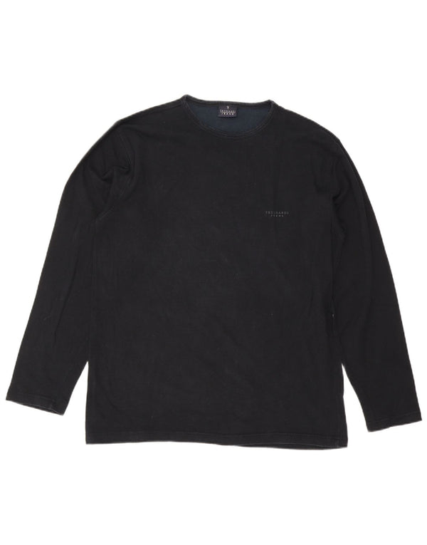 Trussardi Jeans Ανδρικό τοπ μακρυμάνικο 2XL μαύρη βισκόζη