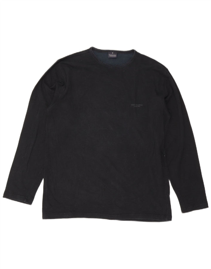 Trussardi Jeans Ανδρικό τοπ μακρυμάνικο 2XL μαύρη βισκόζη