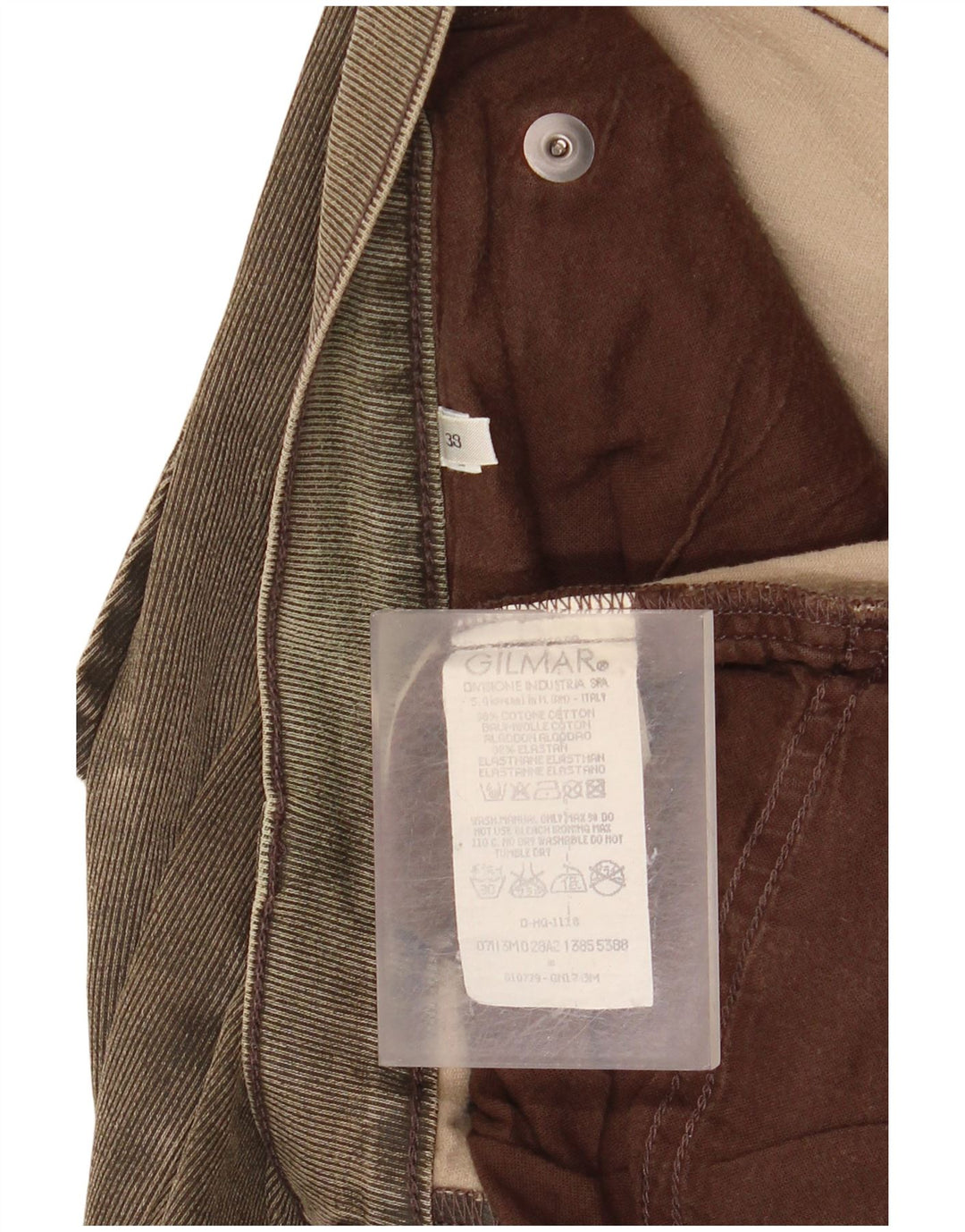 Ανδρικό τζιν ίσιο ICEBERG W38 L27 Χακί βαμβακερό