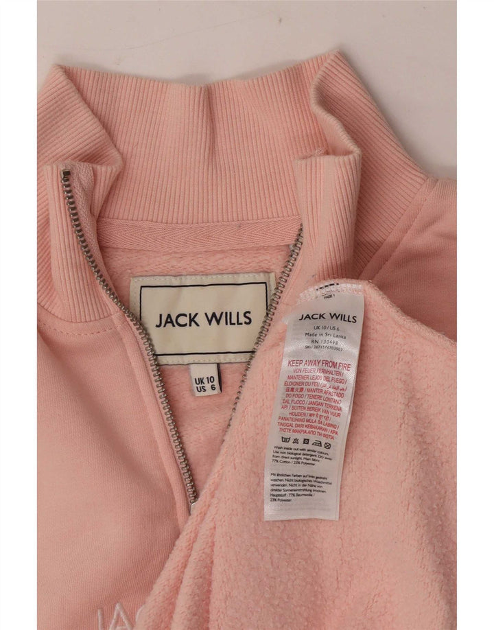 Jack Wills Γυναικείο Γραφικό Φούτερ Jumper UK 10 Small Pink