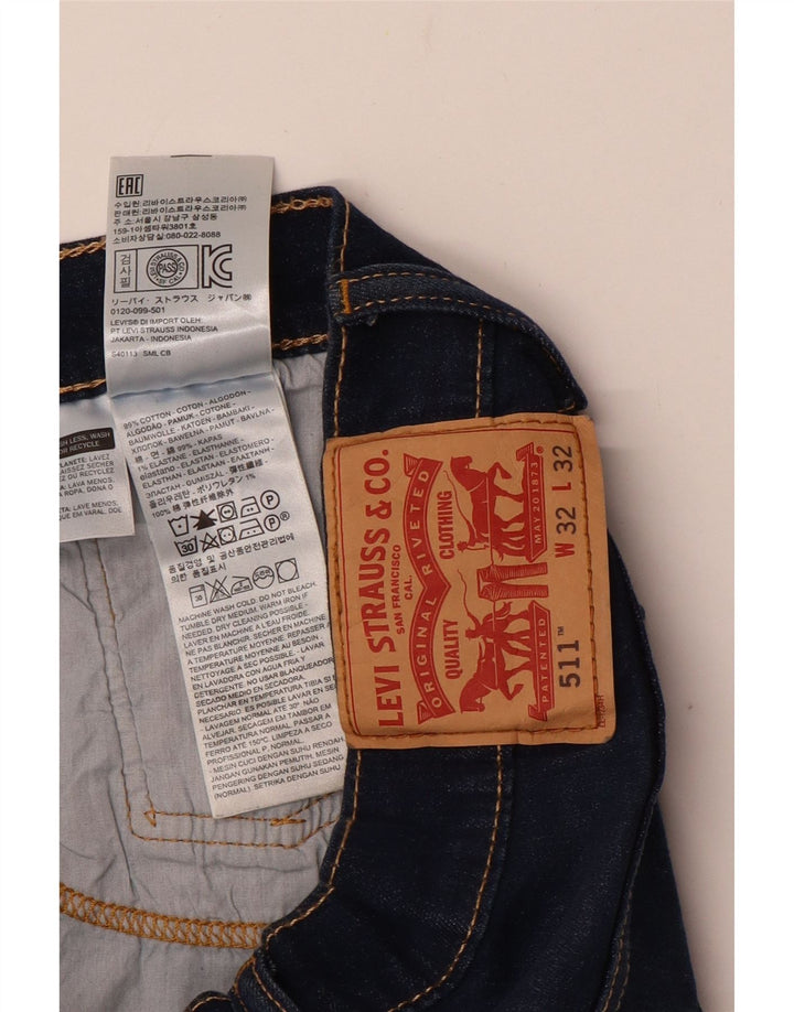 LEVI'S Ανδρικό 511 Slim Jeans W32 L32 Navy Blue Cotton