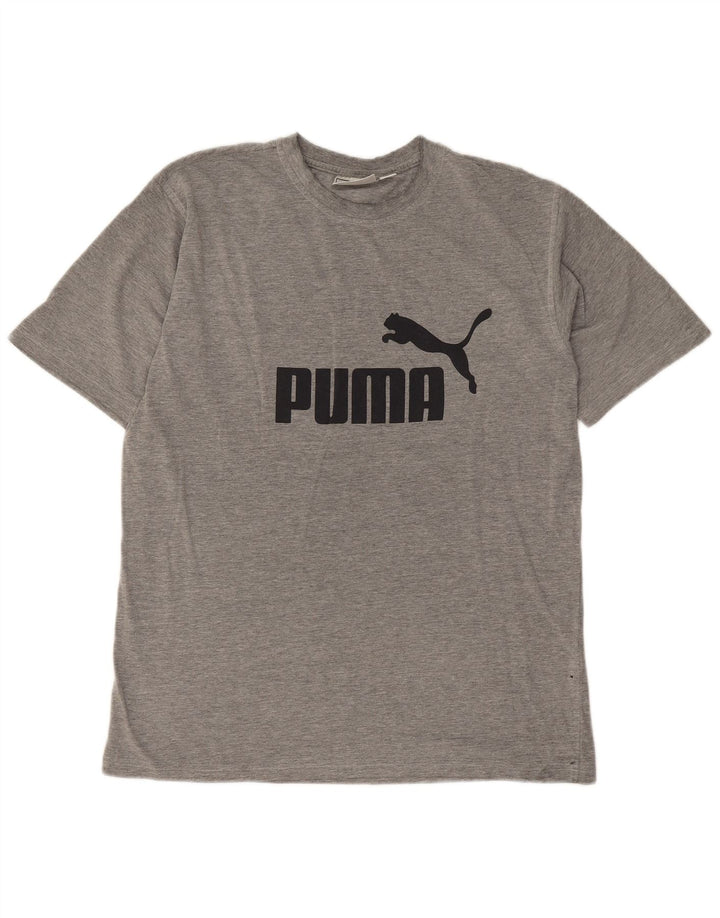 Ανδρικό γραφικό μπλουζάκι Puma Top Large Grey Flecked