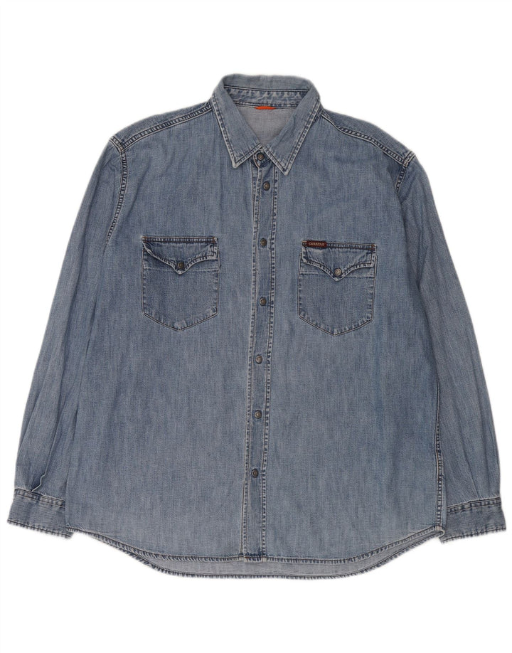 Carrera Ανδρικό τζιν πουκάμισο Western 2XL Blue Cotton Classic