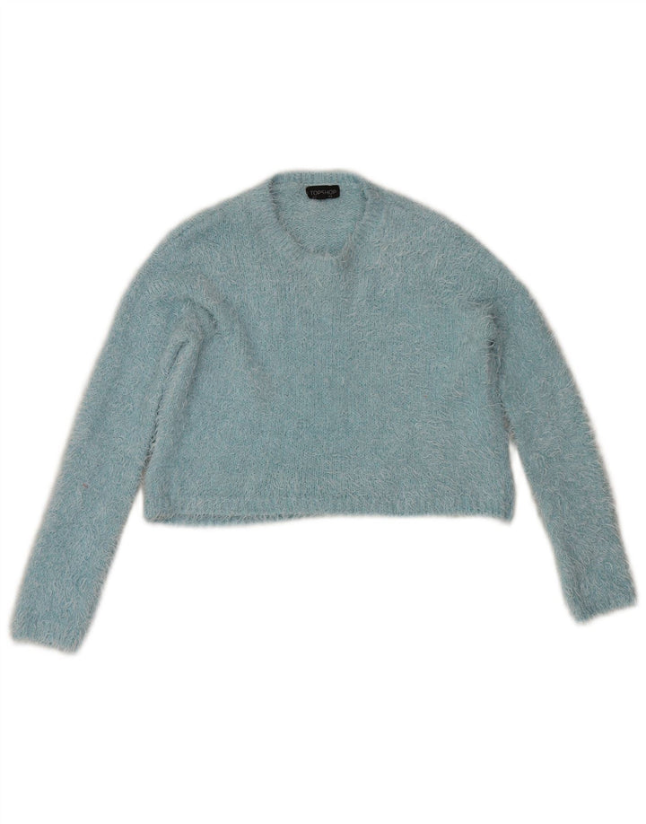 Γυναικείο πουλόβερ με λαιμόκοψη Topshop Crop Crop UK 8 Small Blue Polyester