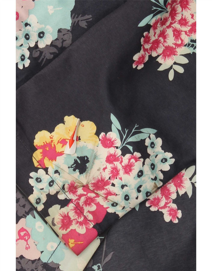 Animal γυναικείο μπουφάν βροχής με κουκούλα UK 8 Small Navy Blue Floral Polyester