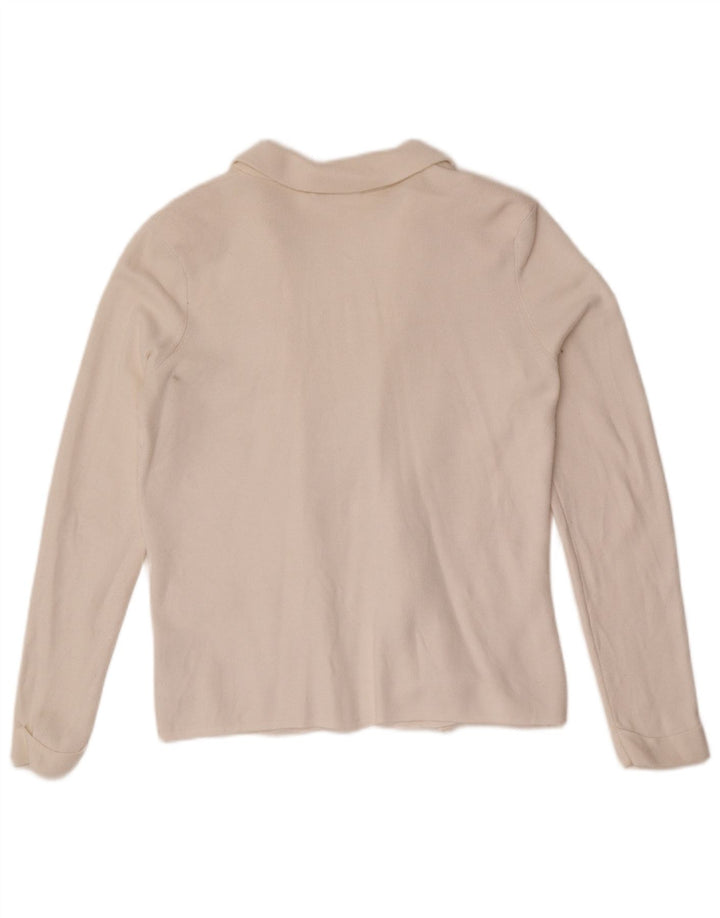 Marks & Spencer Γυναικείο ανοιχτό πουλόβερ ζακέτα UK 14 Medium Beige Polyamide