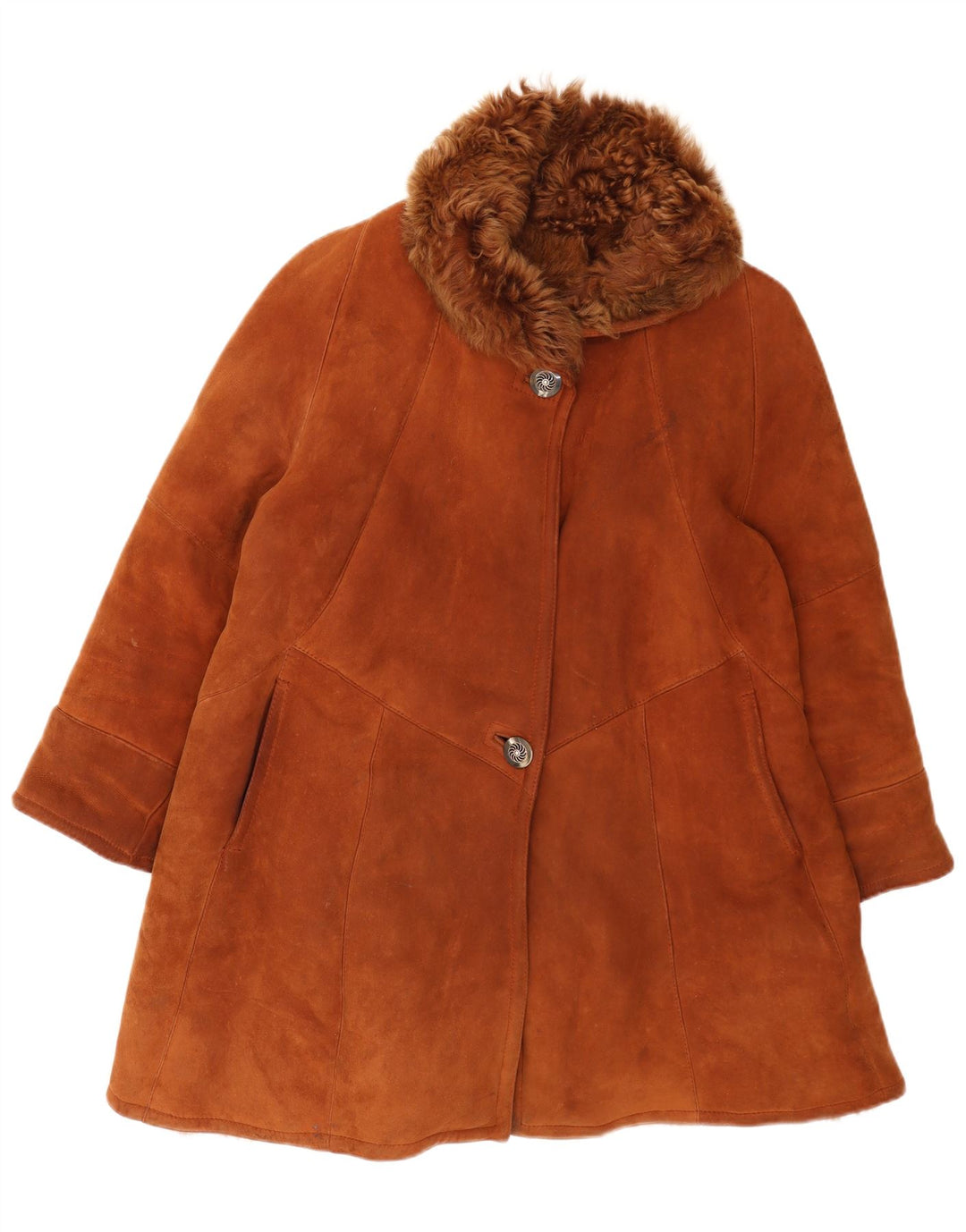 AC Γυναικείο Παλτό Shearling Oversized IT 42 Μεσαίο Καφέ