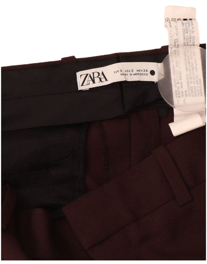Zara Γυναικείο ίσιο παντελόνι Chino Small W26 L28 Brown Polyester