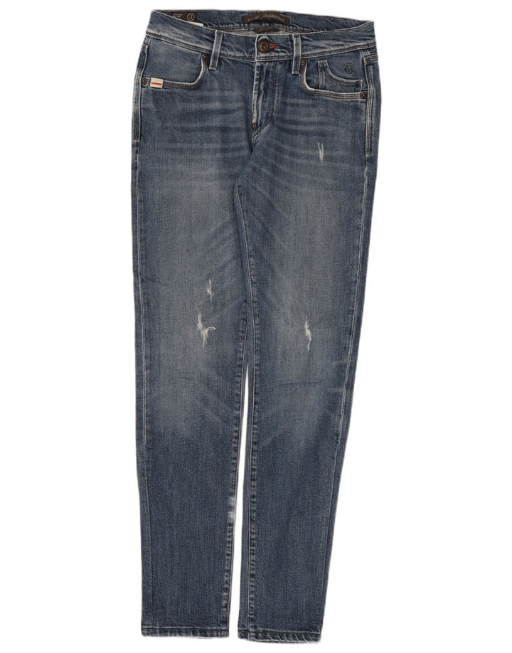 Jeckerson Womens Distressed Low Slim Τζιν W29 L31 Μπλε βαμβακερό