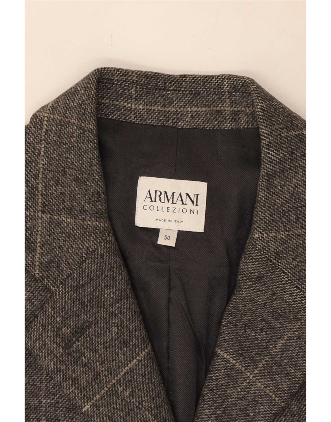 Armani Collezioni Γυναικείο τζάκετ με 3 κουμπιά σακάκι IT 50 XL Grey Check Wool