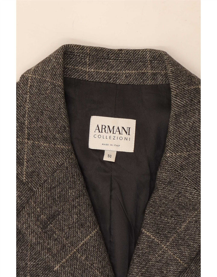 Armani Collezioni Γυναικείο τζάκετ με 3 κουμπιά σακάκι IT 50 XL Grey Check Wool