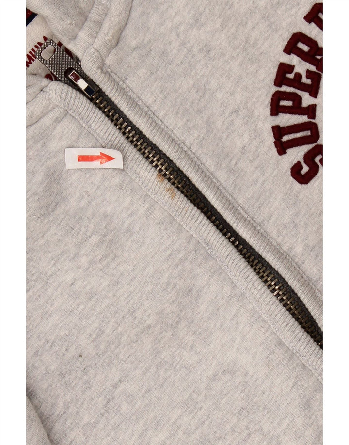 Ανδρικό πουλόβερ με κουκούλα με φερμουάρ SUPERDRY Μικρό γκρι βαμβακερό
