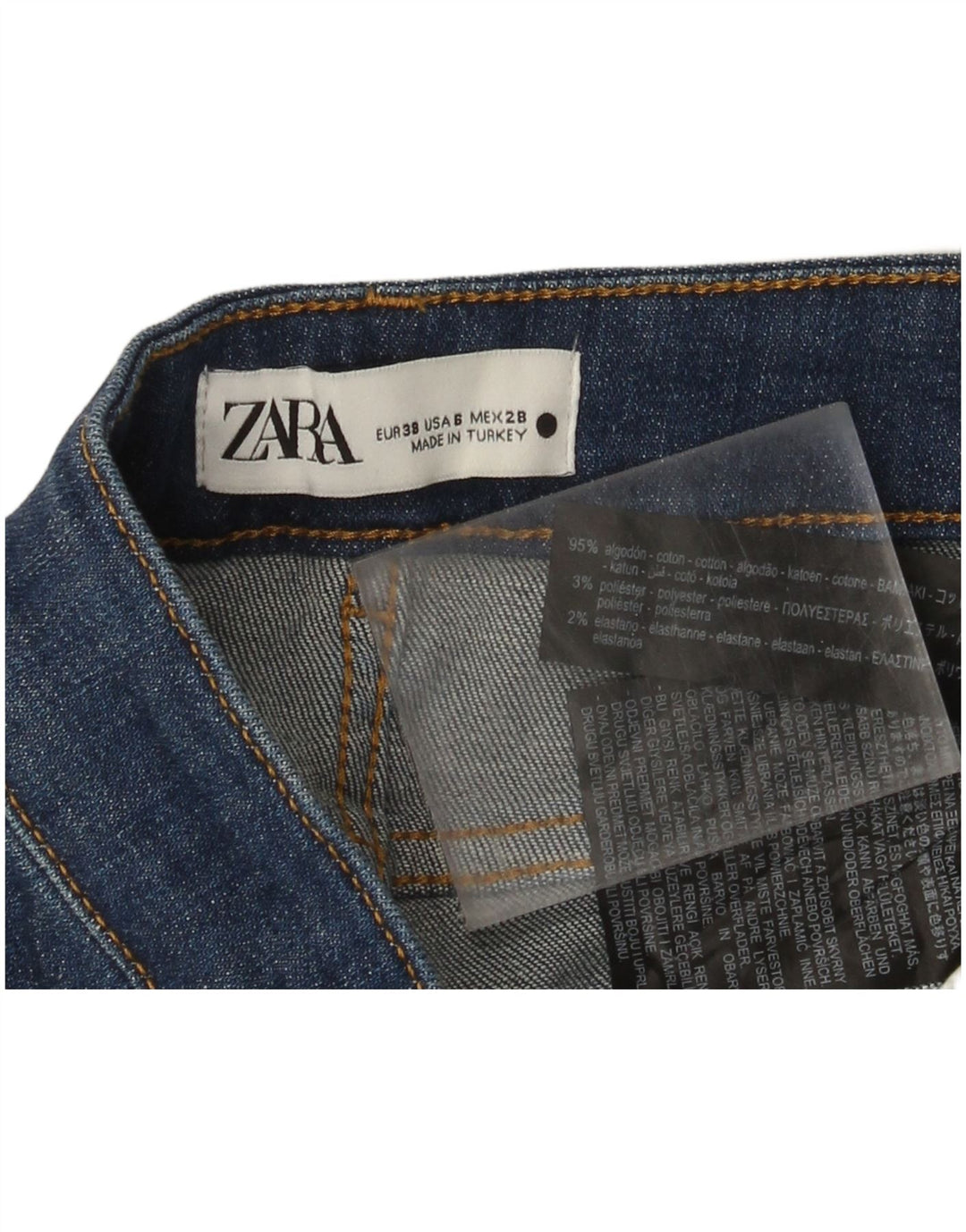 Zara Γυναικεία μποτάκια τζιν EU 38 Small W28 L27 Navy Blue Cotton