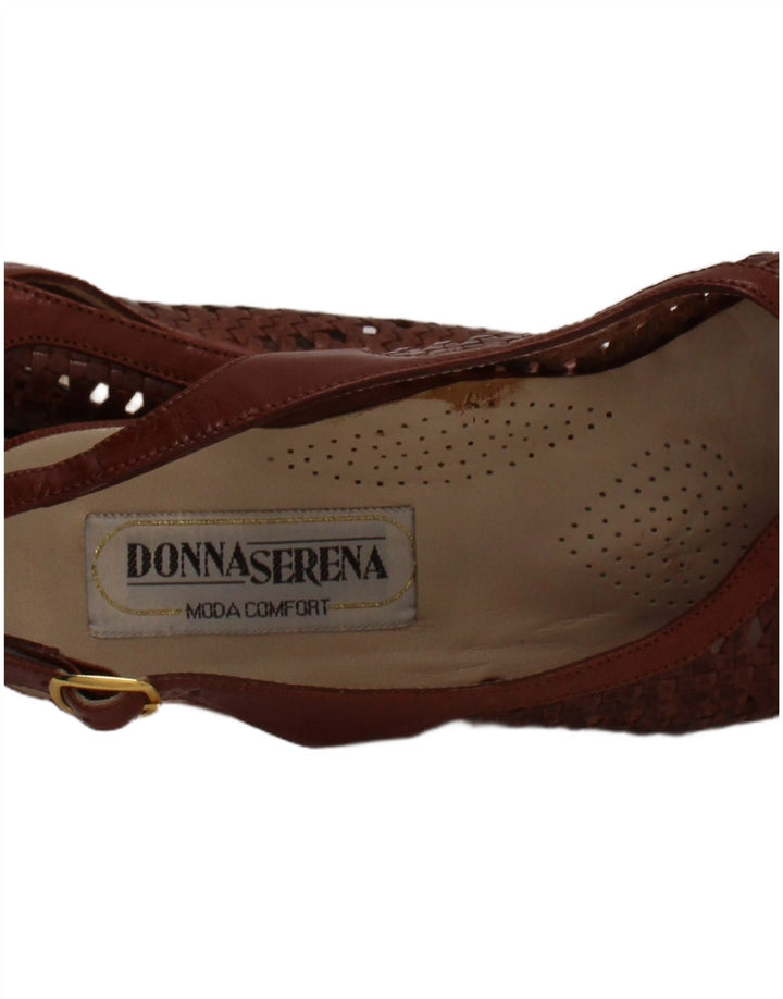 Donna Serena Γυναικεία Δερμάτινα Σανδάλια UK Size 2,5 Καφέ Δερμάτινο